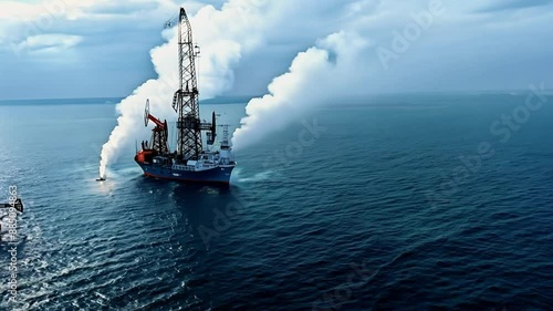 oil drilling rig Offshore oil and gas. photo