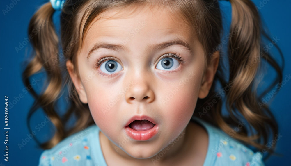 Little Girl With Big Blue Eyes and Open Mouth. Little Girl With Big Blue Eyes and Open Mouth.