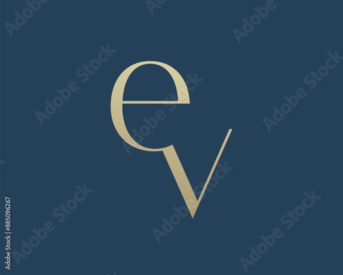 EV letter logo icon design. Classic style luxury initials monogram.