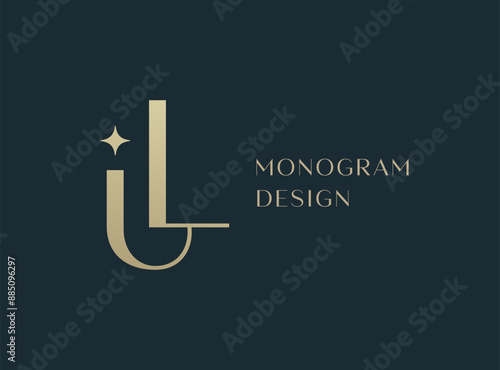 IL or LI letter logo icon design. Classic style luxury initials monogram.