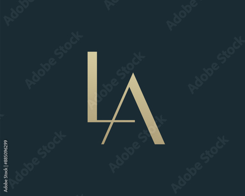 LA letter logo icon design. Classic style luxury initials monogram.