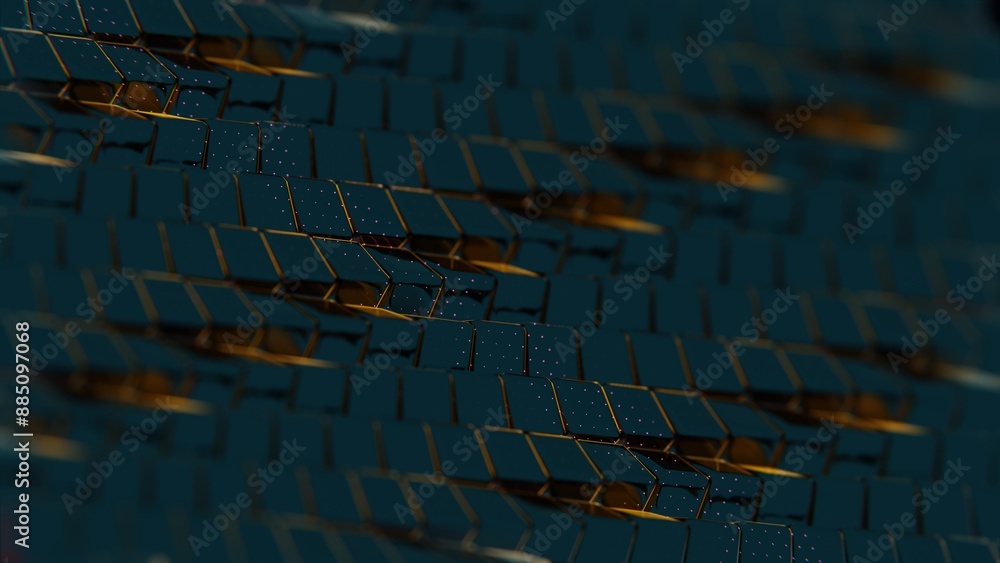 Fototapeta premium Dark Geometric Pattern with Subtle Golden Highlights........