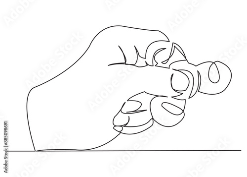 continuous single drawn one line hand with spiner hand-drawn picture silhouette. line art doodle photo