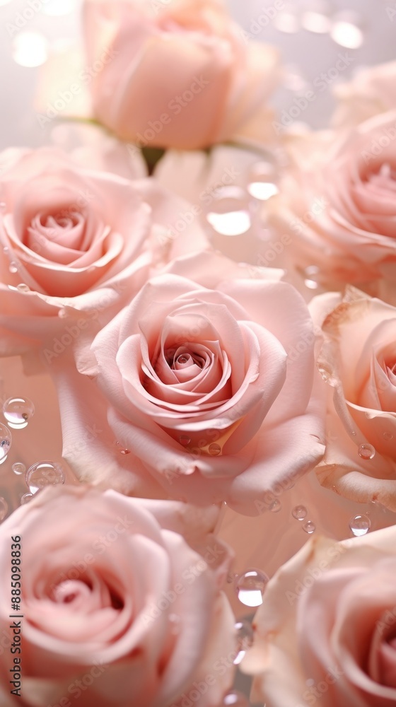 Light pink roses blossom flower plant. Light pink roses blossom flower plant.