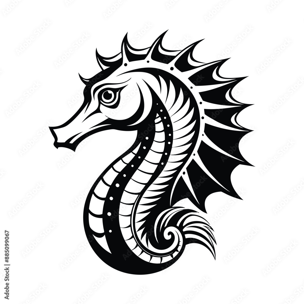 Seahorse Silhouette Vector Illustration Seahorse Silhouette Vector Illustration