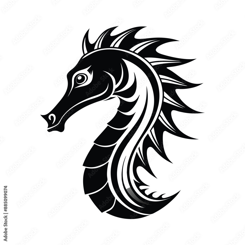 Fototapeta premium Seahorse Silhouette Vector Illustration