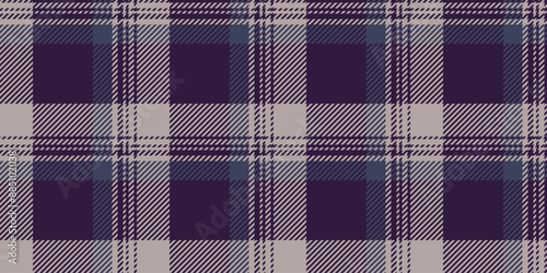 Silky textile plaid fabric, tidy vector check background. Complexity pattern tartan seamless texture in dark and pastel colors.