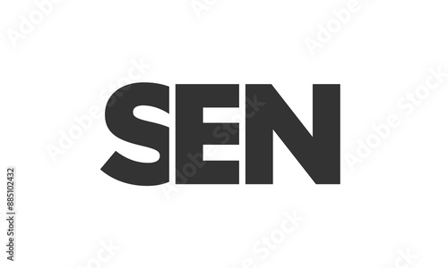 SEN logo design template with strong and modern bold text. Initial based vector logotype featuring simple and minimal typography. Trendy company identity.