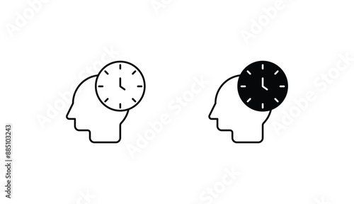 Time icon design with white background stock illustration