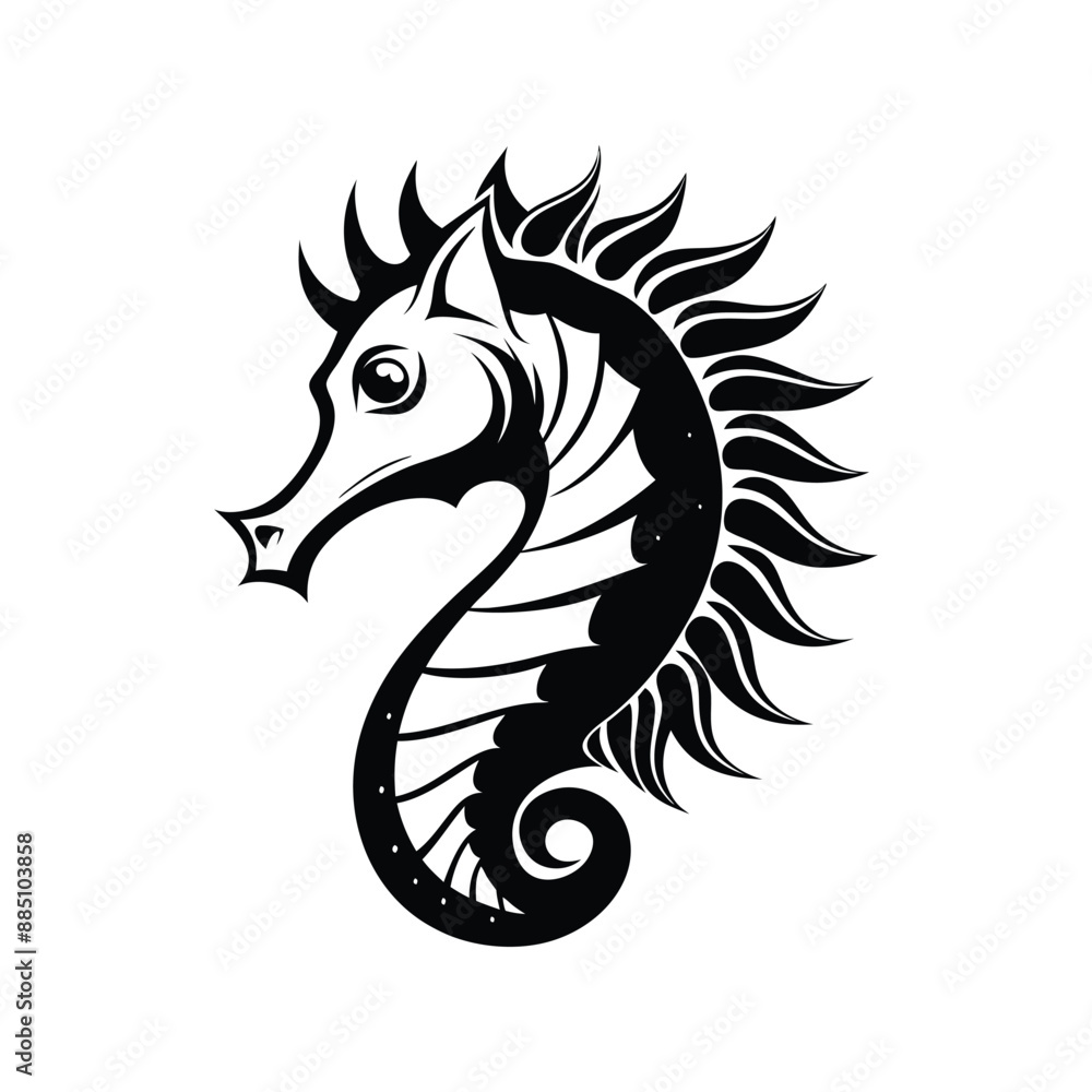Seahorse Silhouette Vector Illustration Seahorse Silhouette Vector Illustration