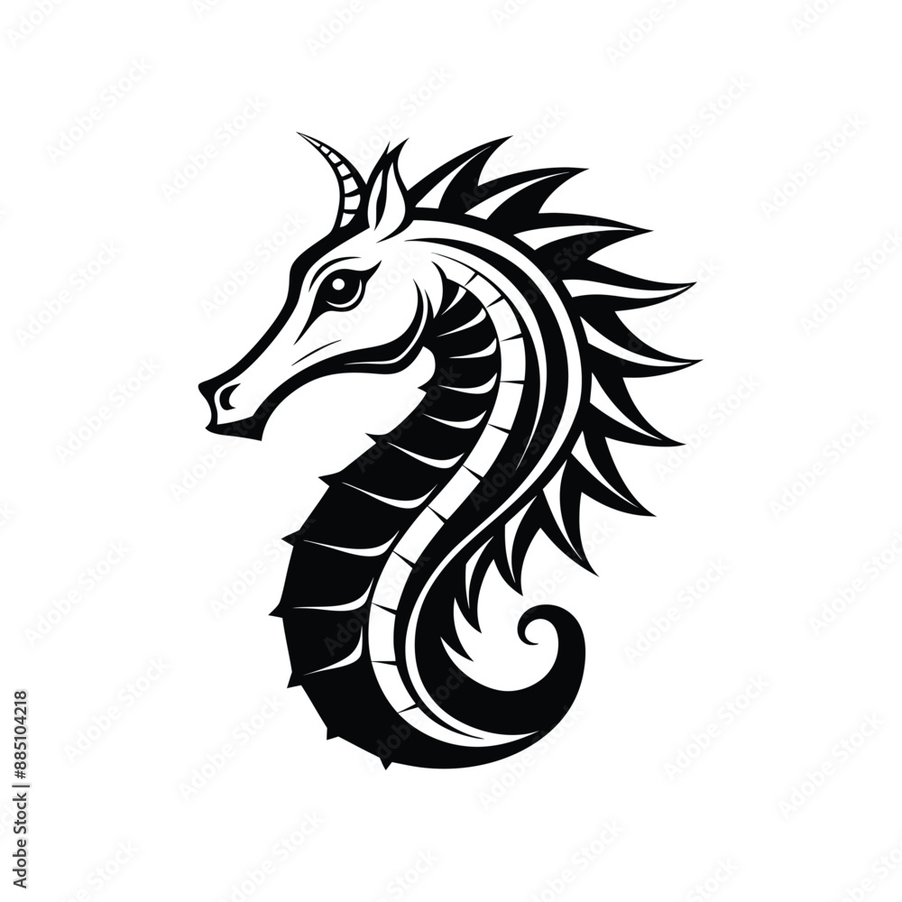 Seahorse Silhouette Vector Illustration Seahorse Silhouette Vector Illustration
