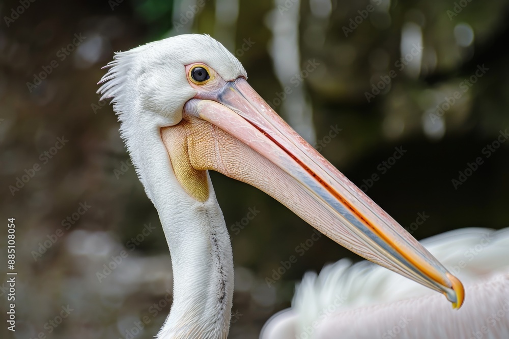 Dalmatian pelican (Pelecanus Crispus) Head Close-up in Slow Motion While Swimming on Lake in Winter. Beautiful simple AI generated image in 4K, unique. Dalmatian pelican (Pelecanus Crispus) Head Close-up in Slow Motion While Swimming on Lake in Winter. Beautiful simple AI generated image in 4K, unique.