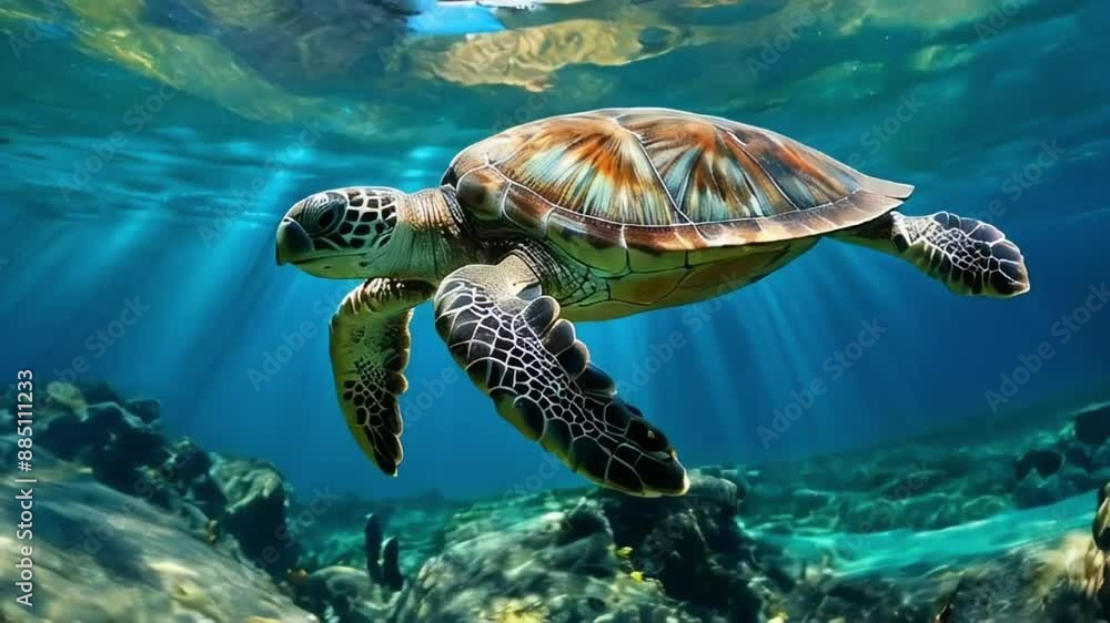 sea turtle swimming in water sea turtle swimming in water