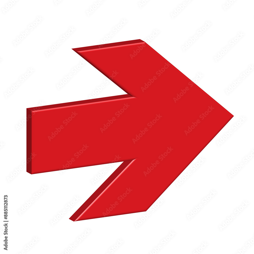 Realistic 3d icon red arrow direction symbol design for element Realistic 3d icon red arrow direction symbol design for element