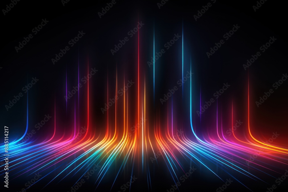 Vibrant neon light streaks background Vibrant neon light streaks background