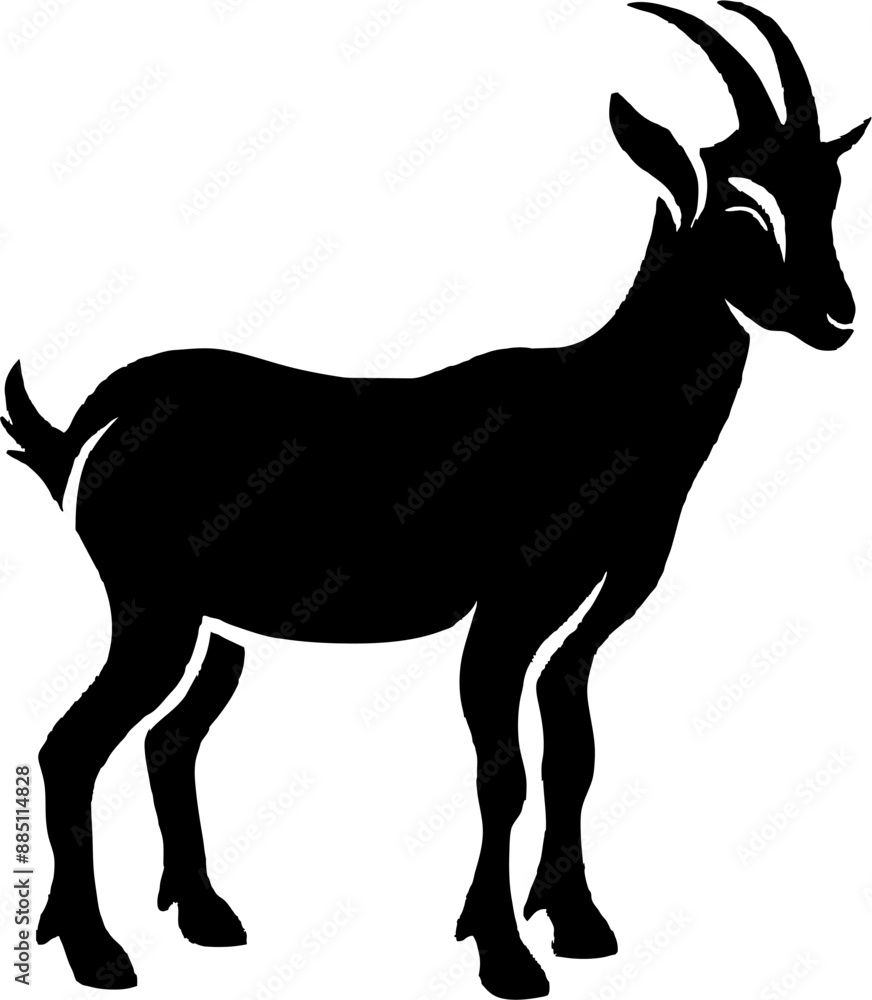 Fototapeta premium Goat silhoutte. Tahr silhoutte. Vector.