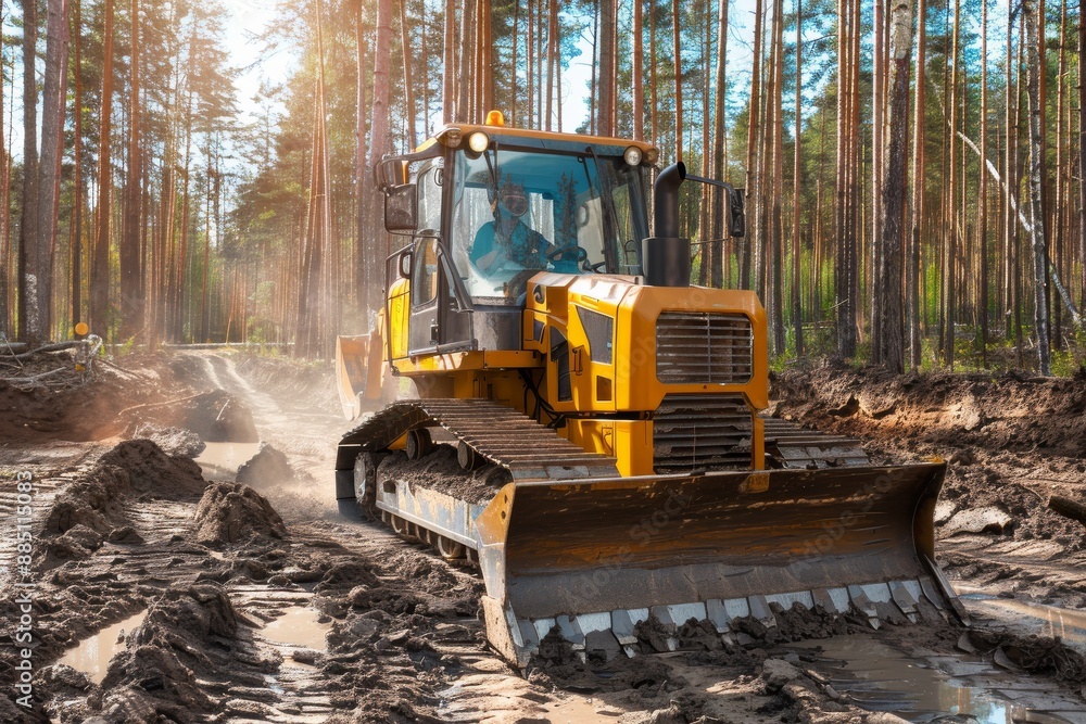 Close-up shot of a bulldozer's tracks and blade, covered in dirt and debris. Beautiful simple AI generated image in 4K, unique. Close-up shot of a bulldozer's tracks and blade, covered in dirt and debris. Beautiful simple AI generated image in 4K, unique.