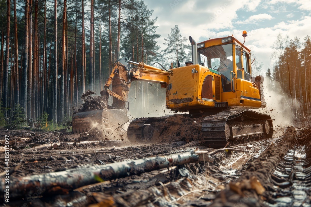 Close-Up of Crawler Backhoe on Soil. Beautiful simple AI generated image in 4K, unique. Close-Up of Crawler Backhoe on Soil. Beautiful simple AI generated image in 4K, unique.