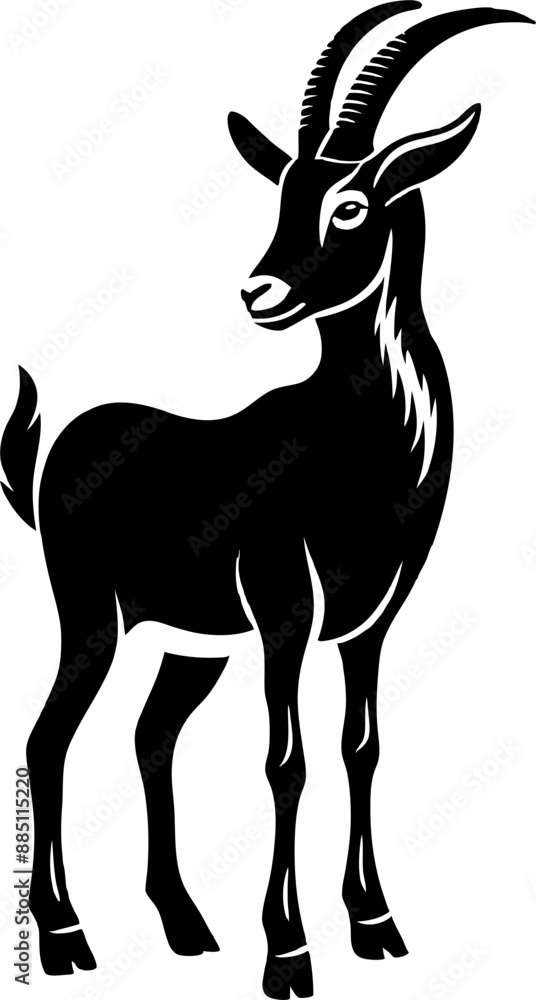 Fototapeta premium Goat silhoutte. Tahr silhoutte. Vector.
