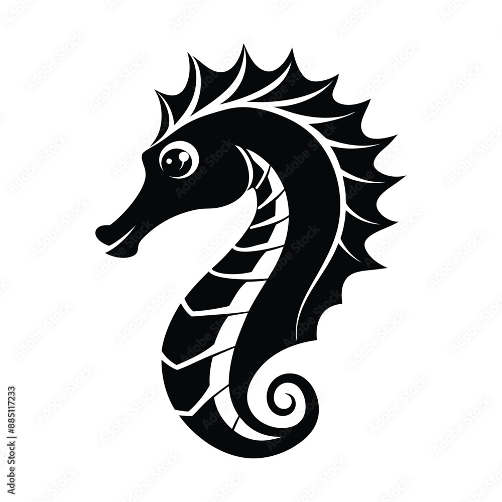 Seahorse Silhouette Vector Illustration Seahorse Silhouette Vector Illustration
