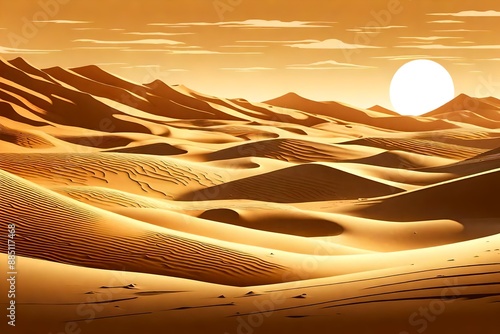 Desert dunes vector egyptian landscape background. Sand in nature2 photo