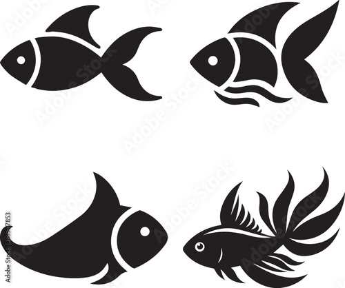 fish silhouette, fish icon, fish vector, 