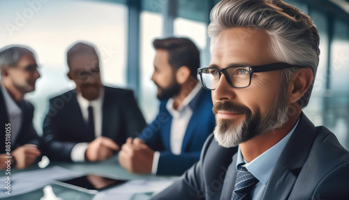 Wallpaper Mural Professional staff meeting and team collaboration, focusing on teamwork, communication, and productivity. Perfect for topics related to business, office environment, and corporate culture. Torontodigital.ca