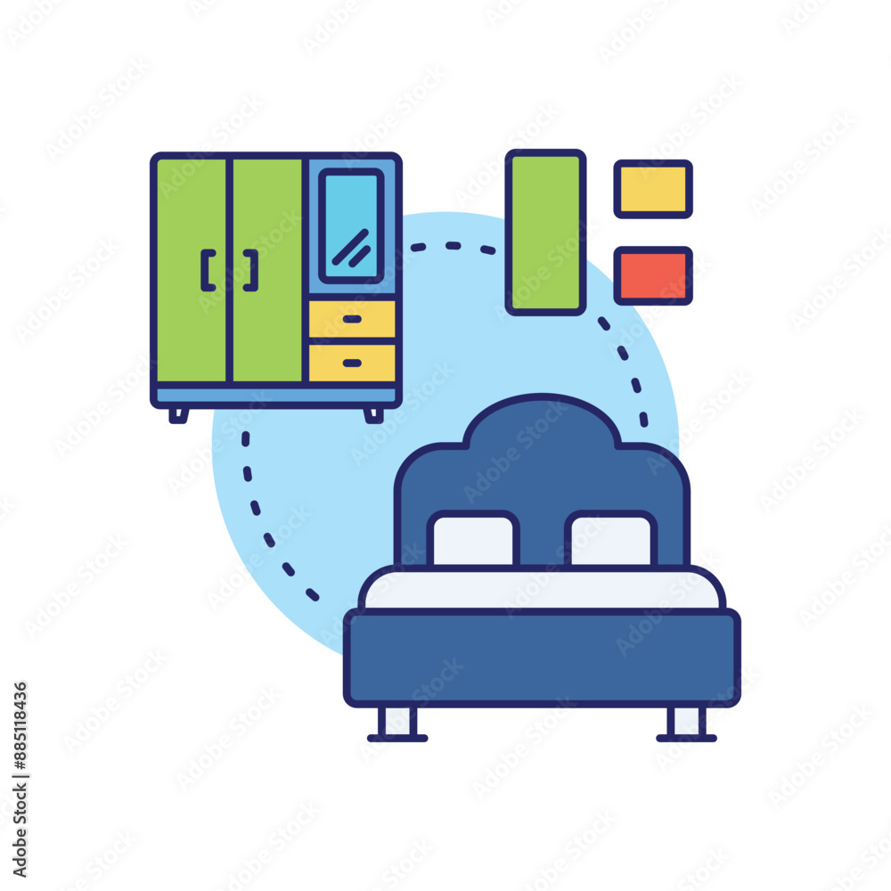 Murphy Bed concept vector icon Murphy Bed concept vector icon