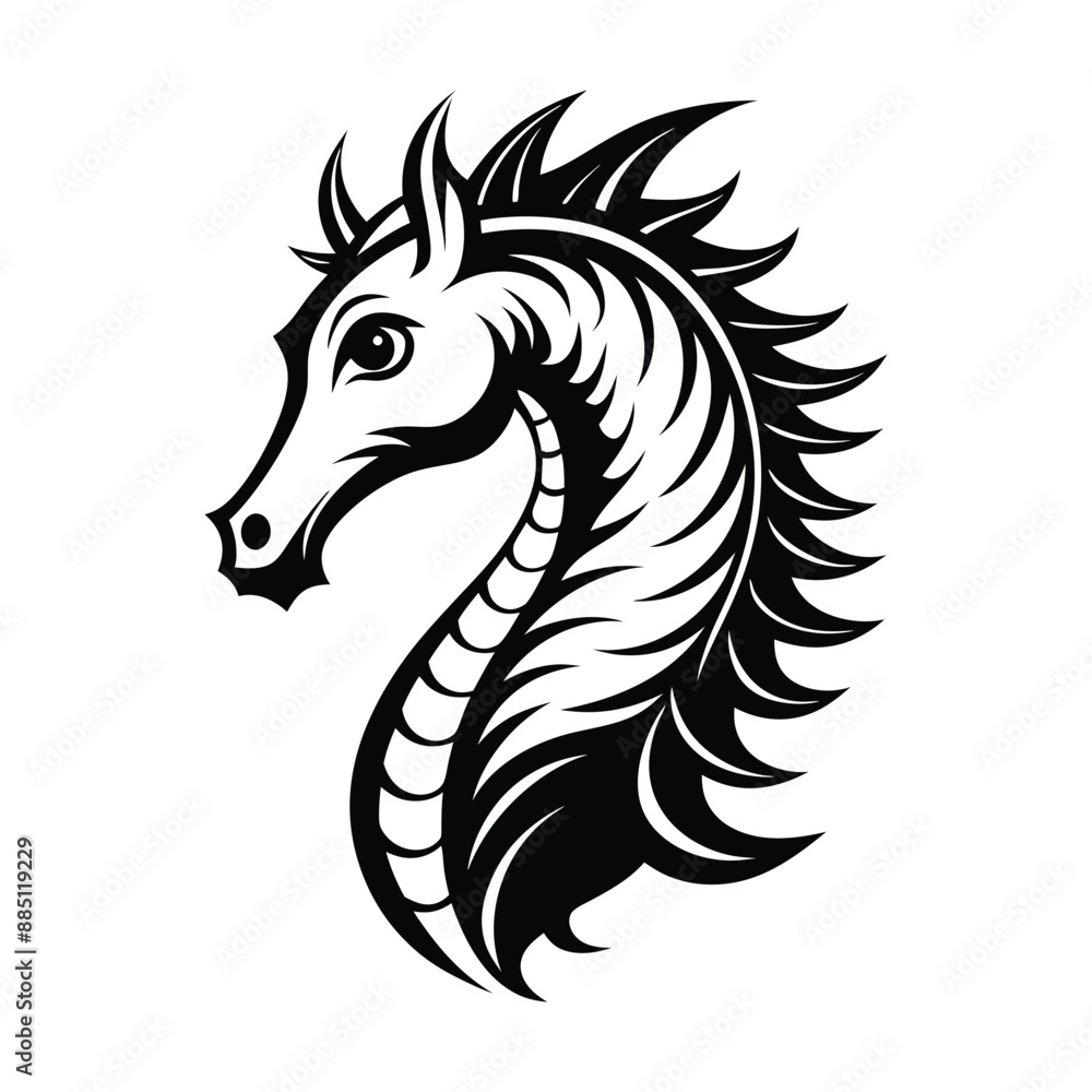 Seahorse Silhouette Vector Illustration Seahorse Silhouette Vector Illustration