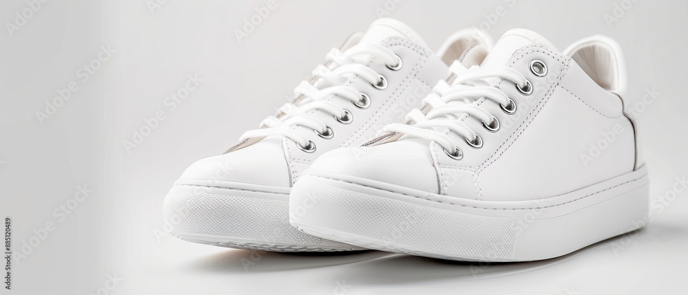 A stylish pair of white sneakers with a clean, minimalist design. Perfect for casual wear or sports activities, featuring durable materials. A stylish pair of white sneakers with a clean, minimalist design. Perfect for casual wear or sports activities, featuring durable materials.
