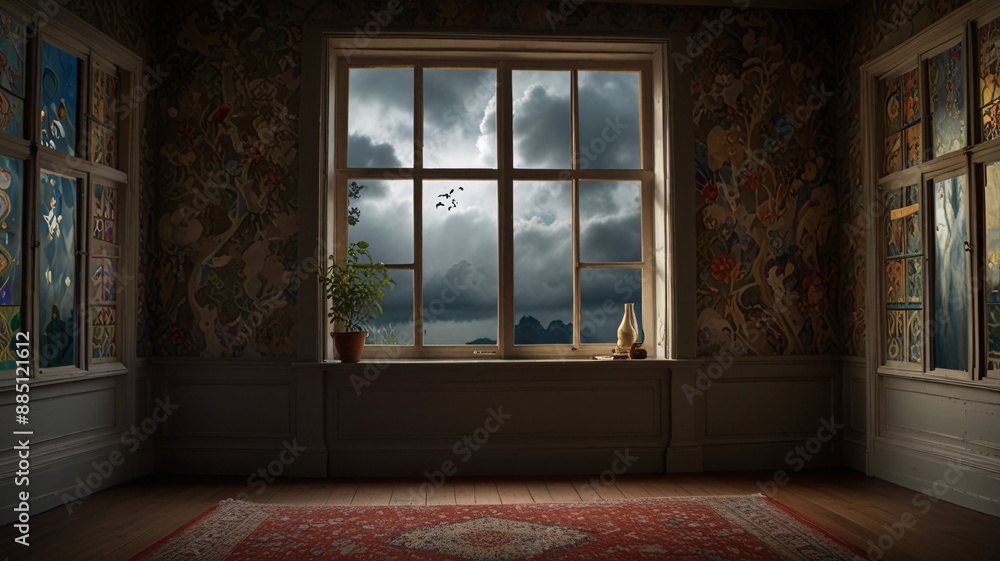 Fototapeta premium weather in window, AI Generated.