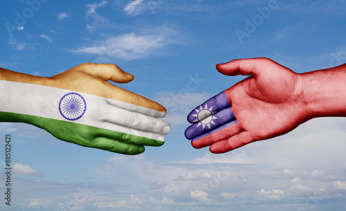 Taiwan and India country handshaking