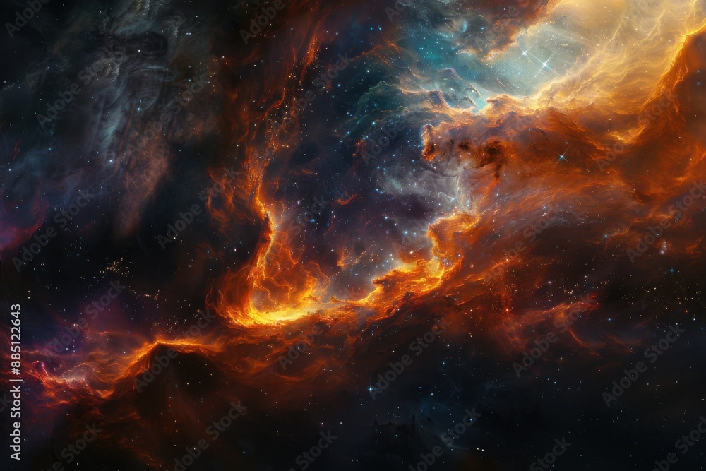Сolorful nebula, with swirling clouds of gas Сolorful nebula, with swirling clouds of gas