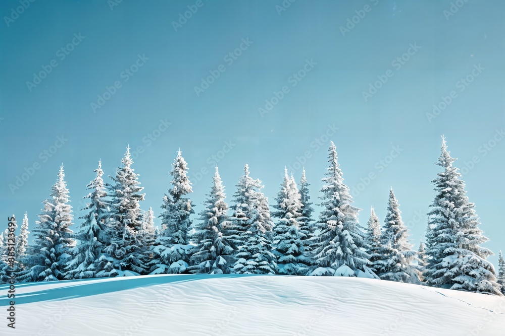 Naklejka premium a snow covered hill with trees in the background