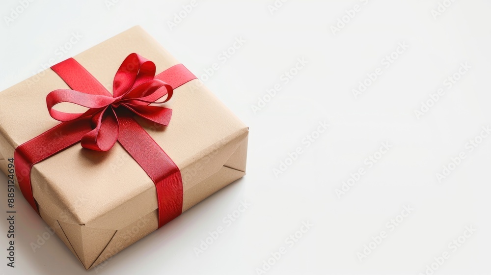 Gift box with ribbon on white background Gift box with ribbon on white background