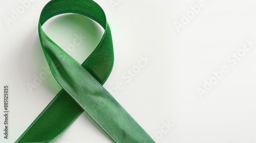 Gallbladder and Bile Duct Cancer Ribbon on White Background photo