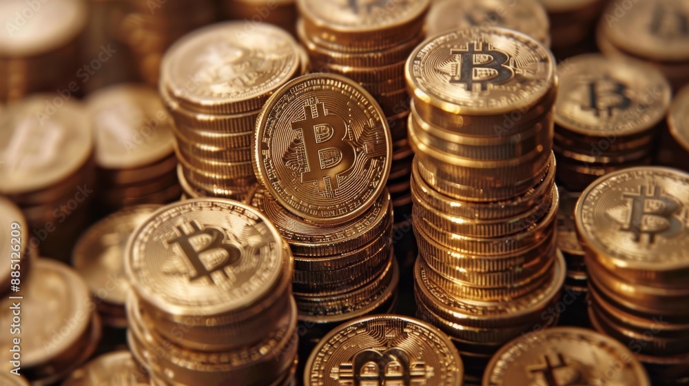 Bitcoin cryptocurrency coin close-up Bitcoin cryptocurrency coin close-up