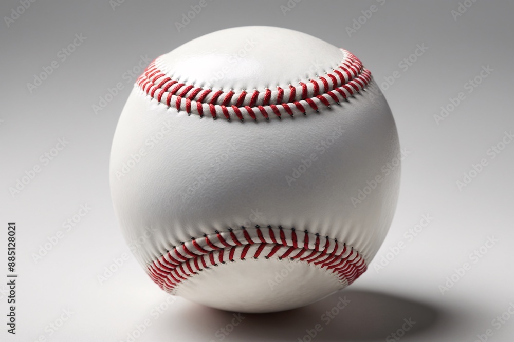 Baseball close up on white background.