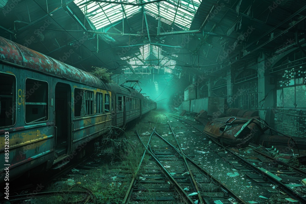 Naklejka premium abandoned apostapocalyptic ruins