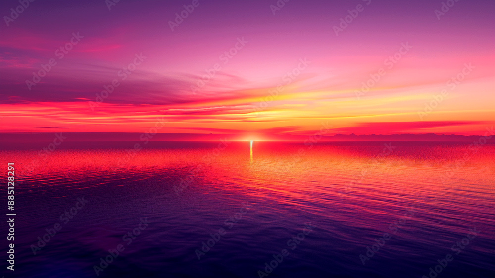 Vibrant sunset over calm ocean waters Vibrant sunset over calm ocean waters
