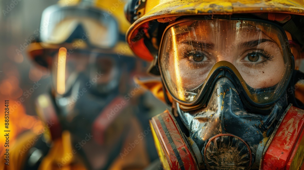 firefighter wearing a mask Fight forest fires firefighter wearing a mask Fight forest fires