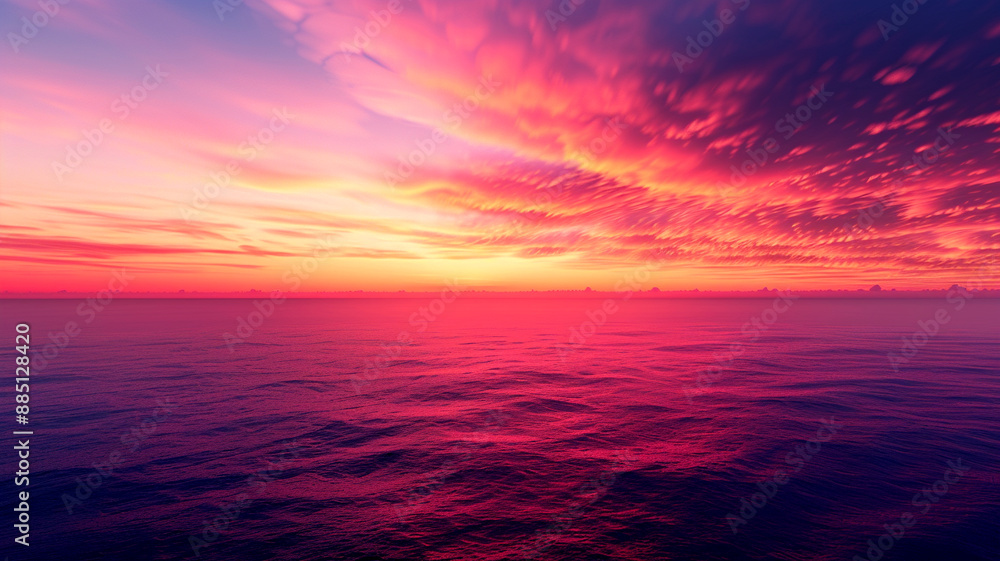Pink and orange sunset over the sea Pink and orange sunset over the sea