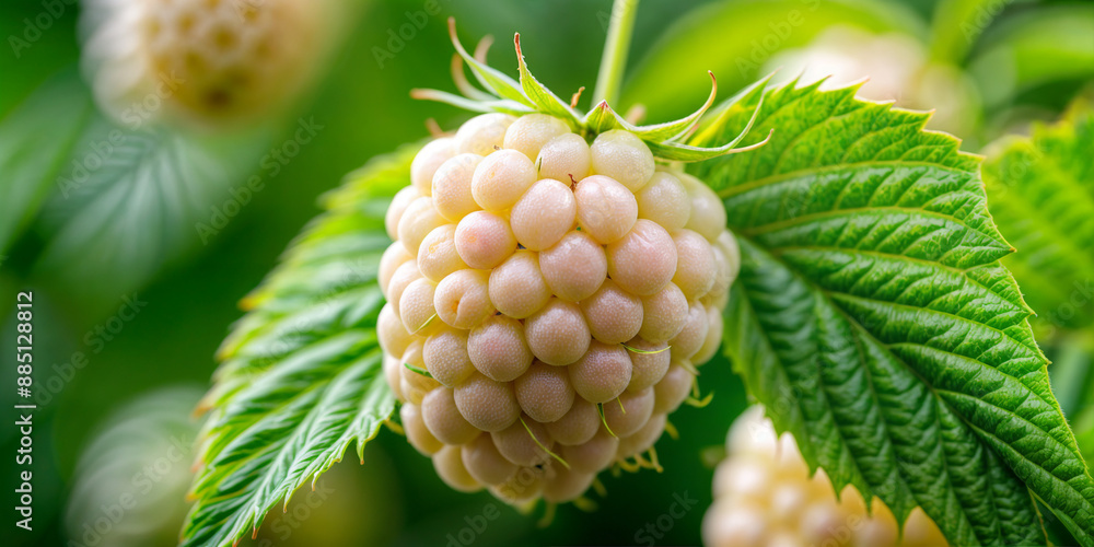 white raspberry, berry on a bush white raspberry, berry on a bush