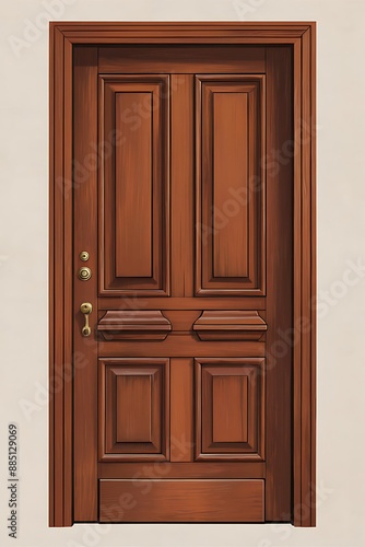 Classic Brown Wooden Door