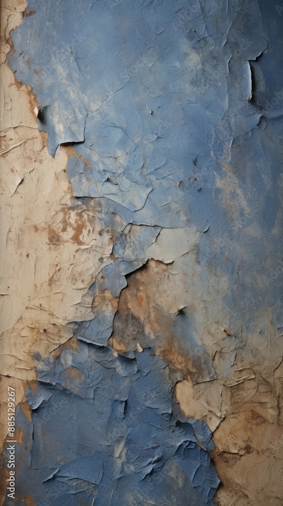Naklejka premium Blue and brown plaster rough paint.