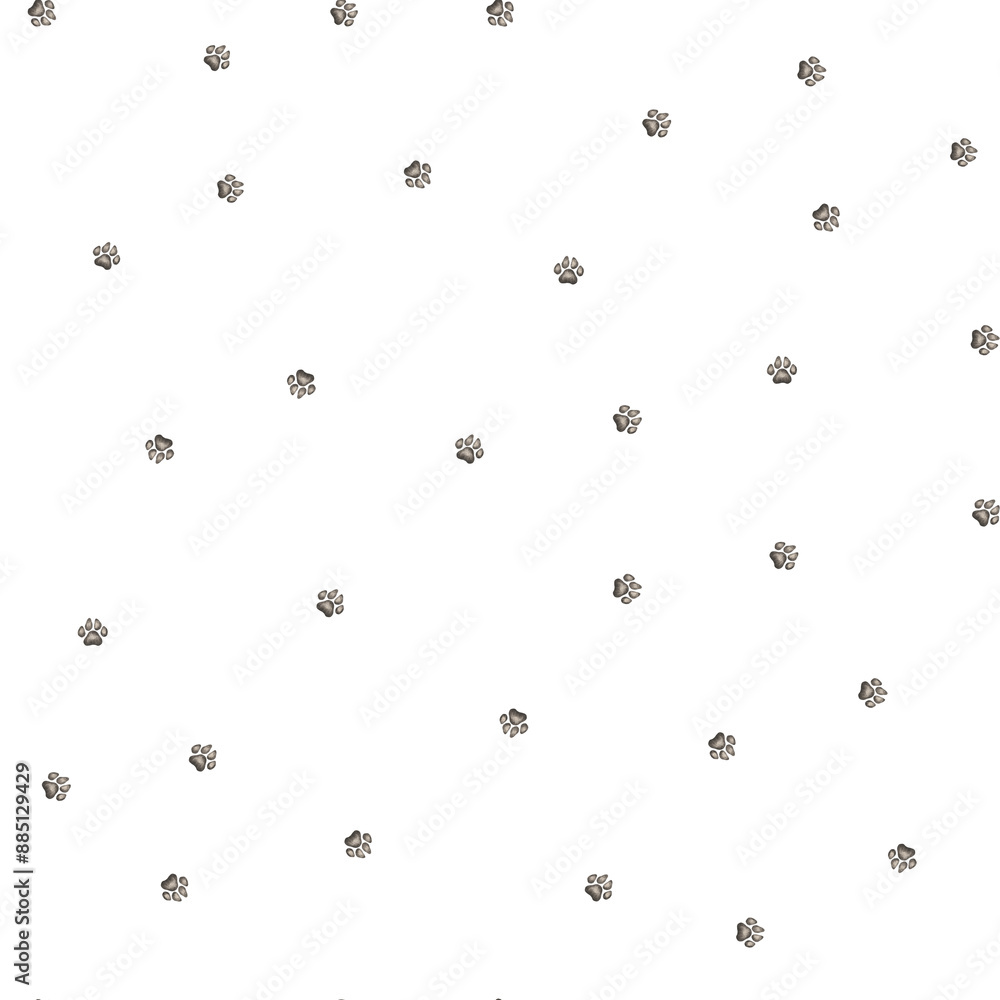 Seamless pattern of animal paws for kids. Hand drawn illustration of paws dog or cat on isolated background. Minimalist Scandinavian style. Cute paw for children Seamless pattern of animal paws for kids. Hand drawn illustration of paws dog or cat on isolated background. Minimalist Scandinavian style. Cute paw for children
