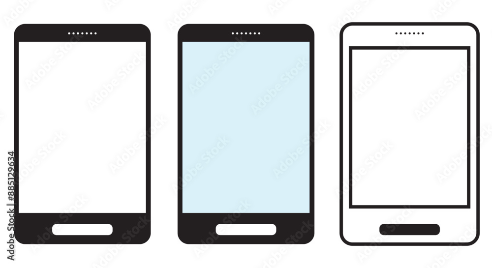 Smartphone mockup with blank white screen, detailed mobile phone mockup, black gray and white models smartphone front view, model 3D mobile phone, ui ux Smartphone mockup with blank white screen, detailed mobile phone mockup, black gray and white models smartphone front view, model 3D mobile phone, ui ux