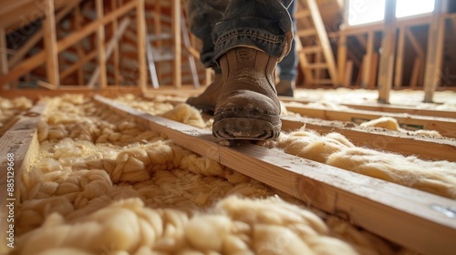 Plakat Insulation under the house, environmentally friendly insulation
