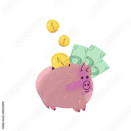 Money in piggy bank