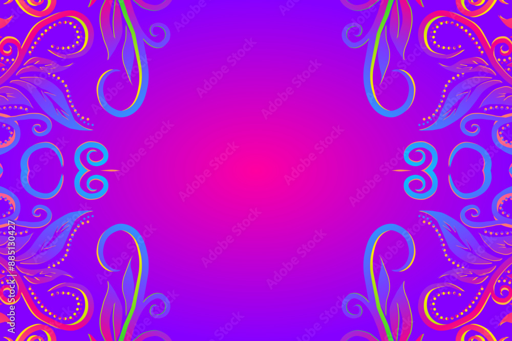 Beautiful colourful flowers and leaf line art pattern of indonesian culture traditional batik Beautiful colourful flowers and leaf line art pattern of indonesian culture traditional batik